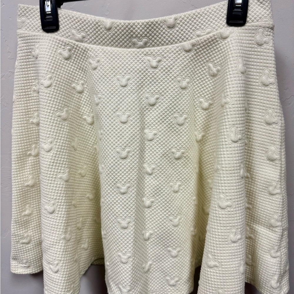 Disney Collection Ivory Lauren Conrad Mickey Embossed Skater Skirt